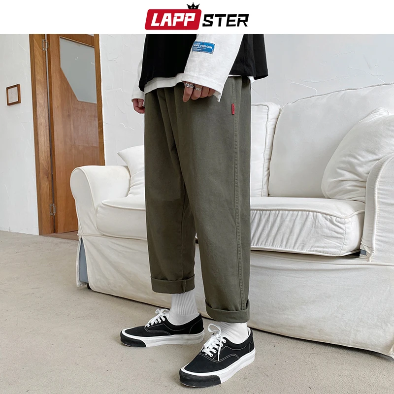 Мужские брюки-шаровары LAPPSTER черные винтажные мешковатые Джоггеры в японском