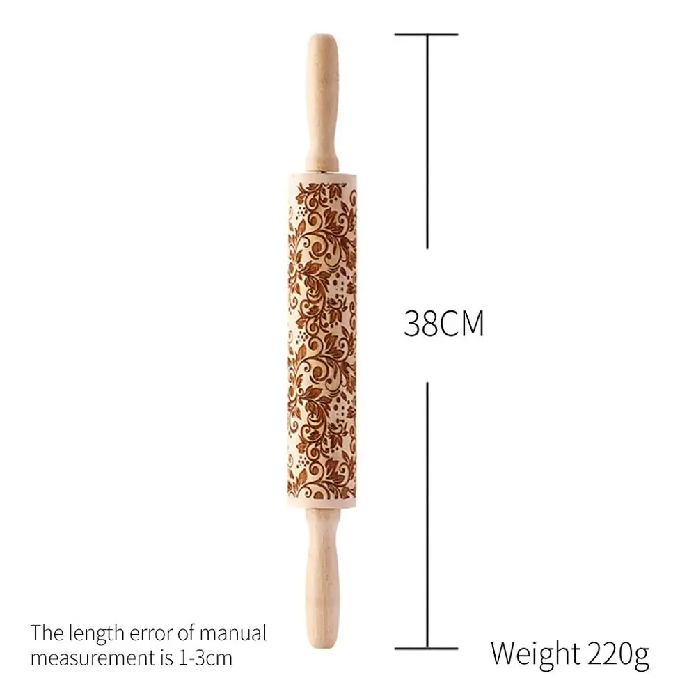 Рождественские тисненые Деревянные Скалки для выпечки печенья торта теста