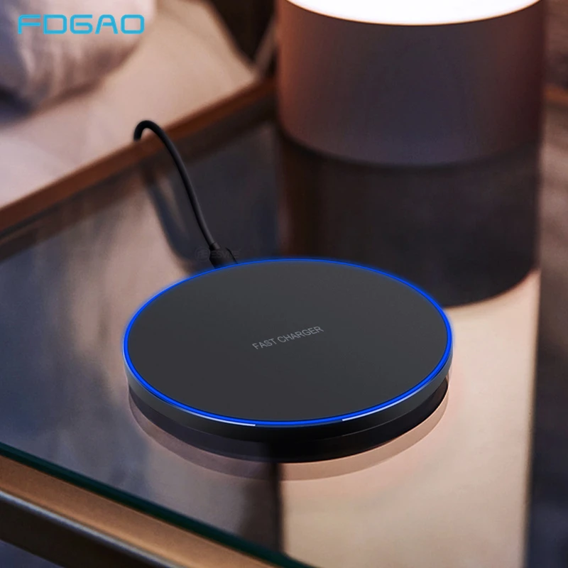 Беспроводное зарядное устройство FDGAO 10 Вт для iPhone 14 13 12 11 8 X XS XR, быстрая зарядка для Samsung S22 S21 S20 Huawei P40 Pro Xiaomi Mi 9