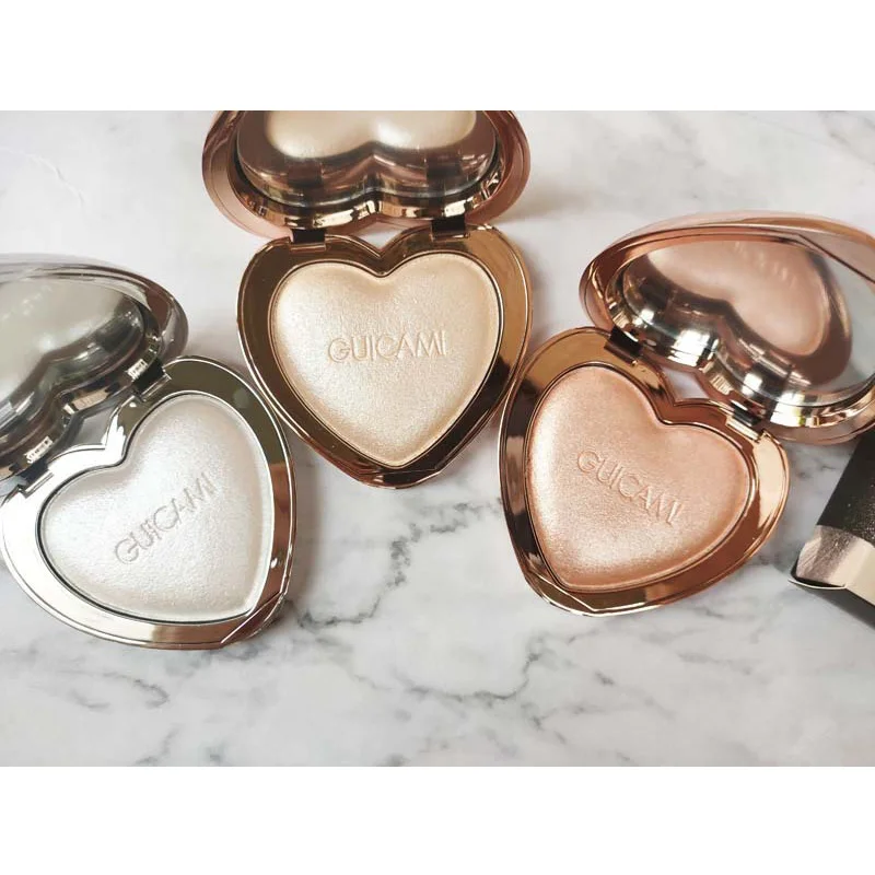 Профессиональный Хайлайтер для лица Пудра в форме сердца бронзатор палитра