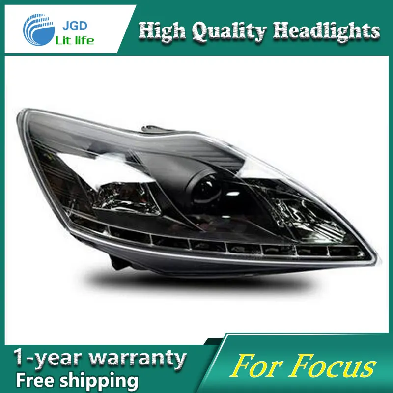 Автомобильный Стайлинг чехол для Ford Focus 2009 фары LED DRL Объектив двойной луч HID Xenon|hid