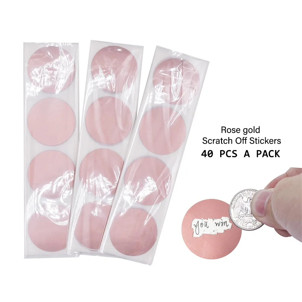 

40 детской наклейки с царапинами, 1,5 дюйма, круглая форма, розовый цвет, заготовка для секретного кода, чехол для домашней игры, игрушки для св...