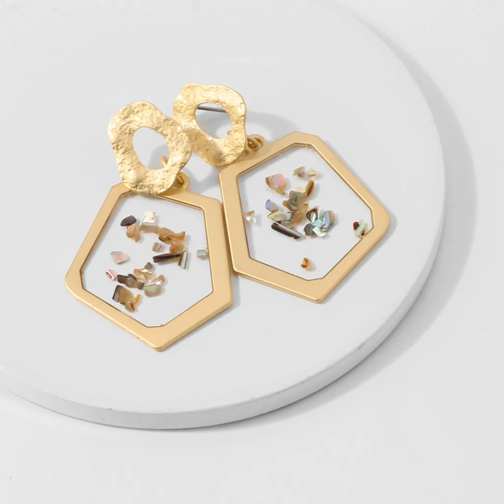 Серьги креативные Ретро Пентагон прозрачные фрукты нерегулярные серьги дамские