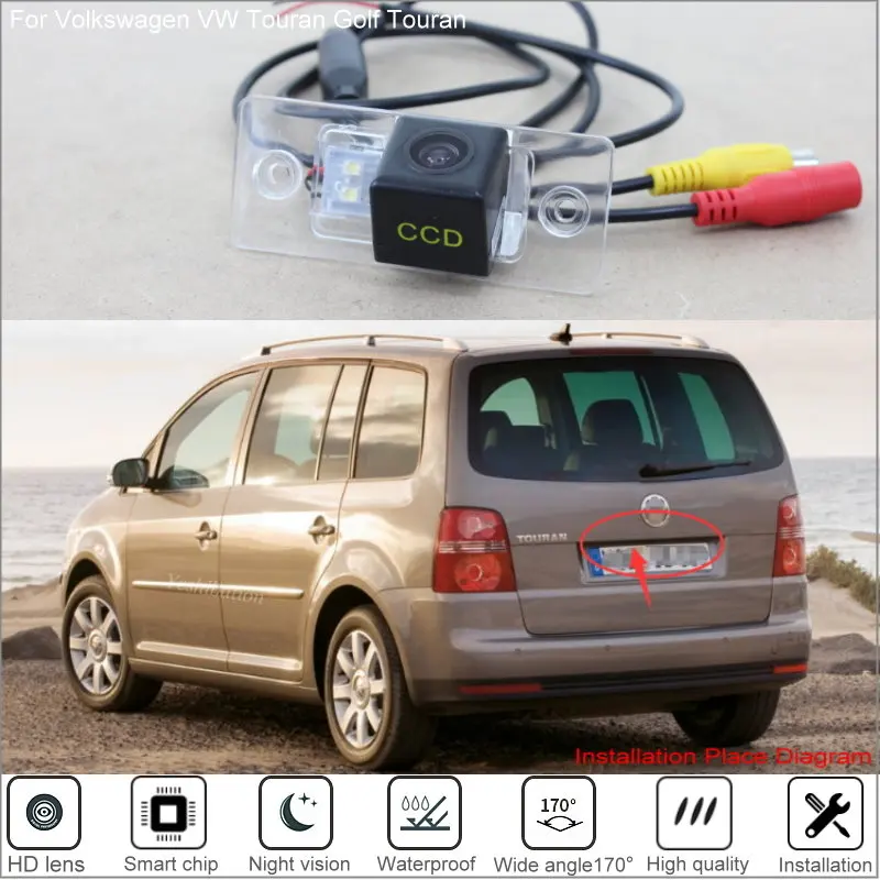 Для Volkswagen VW Touran Golf 2003 ~ 2010 Ультра HD широкоугольная 170 ночного видения CCD