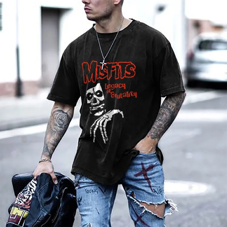 

Мужская футболка с коротким рукавом, футболка большого размера с принтом дьявола, лето 2021