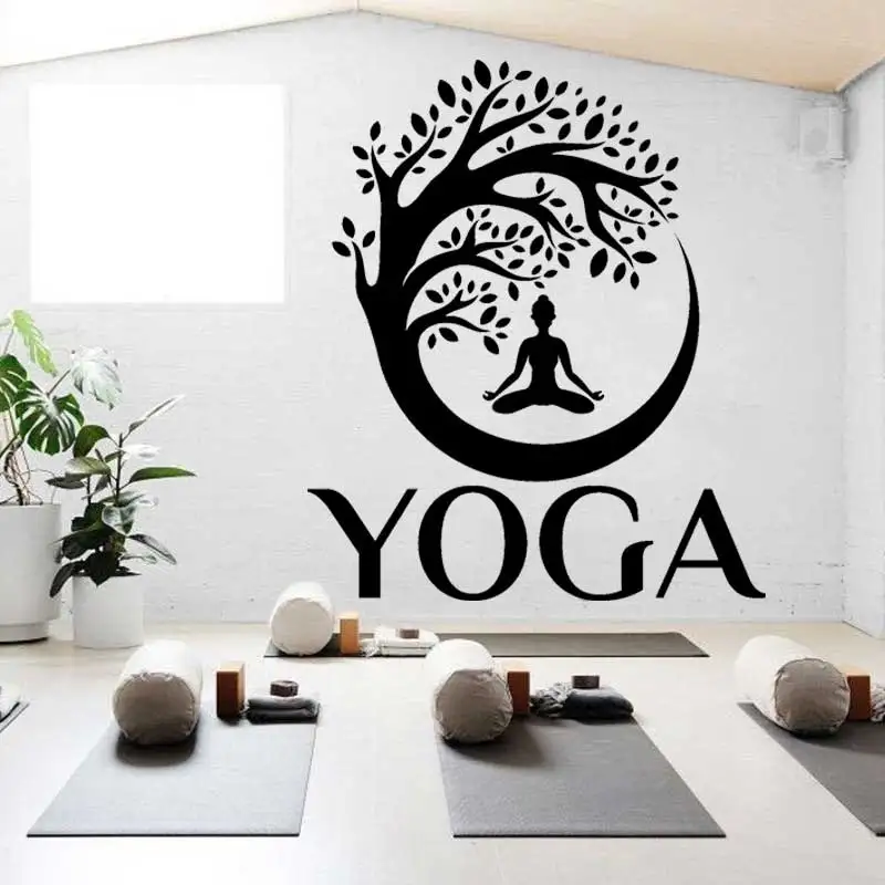 Настенные наклейки с йогой медитация Упражнения Йога Студия клуб красота салон