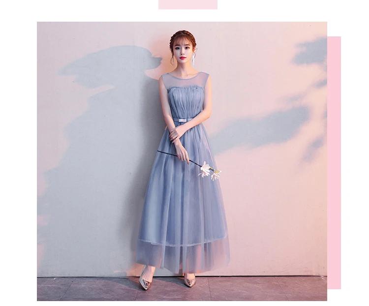 Плюс Размеры Junior для свадьбы гостя пикантные сестра вечерние Синие Серые