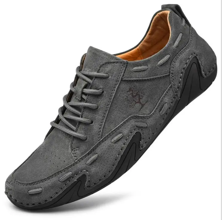

Brand Genuine Leather Men's Shoes Outdoor Suede Loafers Luxury Men's Sneakers Driving Shoes Handmade Breathable Men's Sneakers
