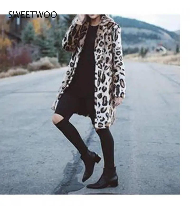 Зимняя утепленная леопардовая куртка Женское пальто средней длины из