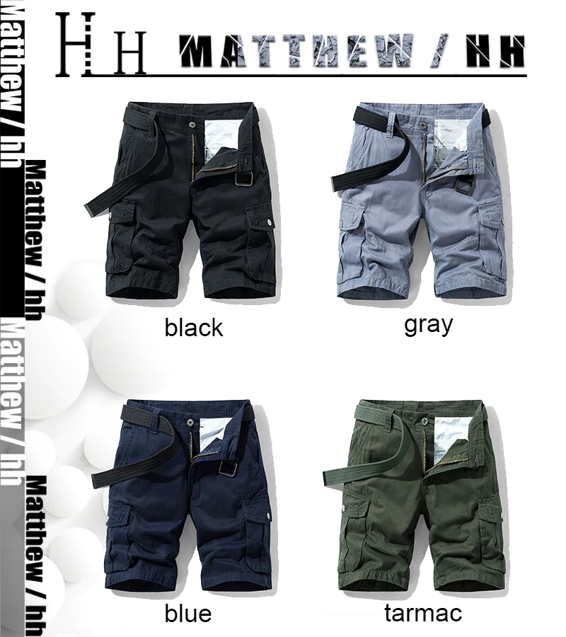 2020 MATTHEW/HH Men's casual shorts beach solid sunshine handsome College J009