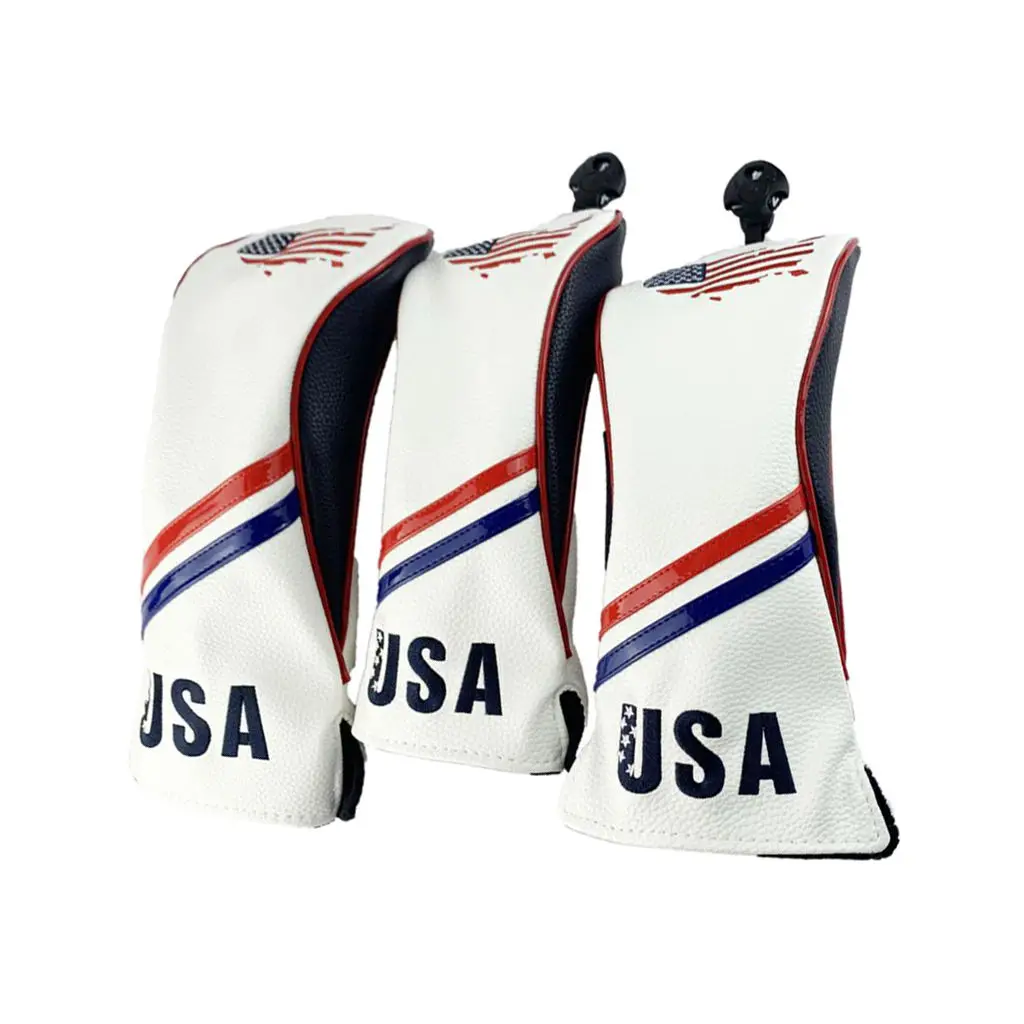 

3 Pieces Universal Golf Club Head Covers Protector 460cc Driver Wood Headcovers