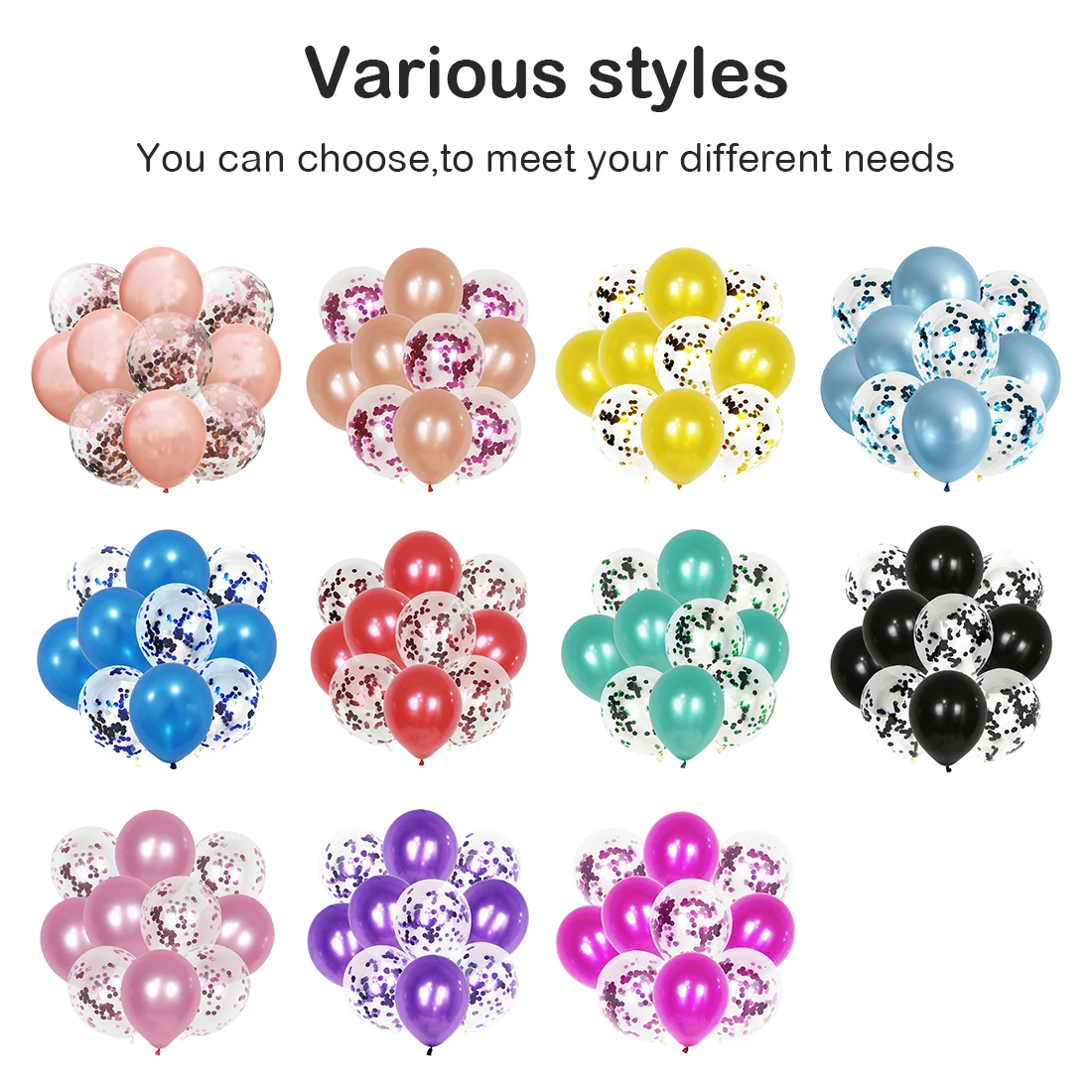 

10pcs Mix Balloon Balloon Romantic For Wedding Decoration Baby Anniversary Birthday Party Decoration Transparent Air Balloon