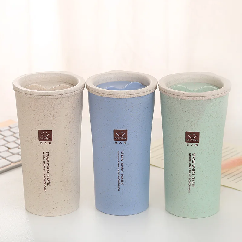 Кухонная Пшеничная солома с двойной изоляцией Подарочная кружка стакан крышкой