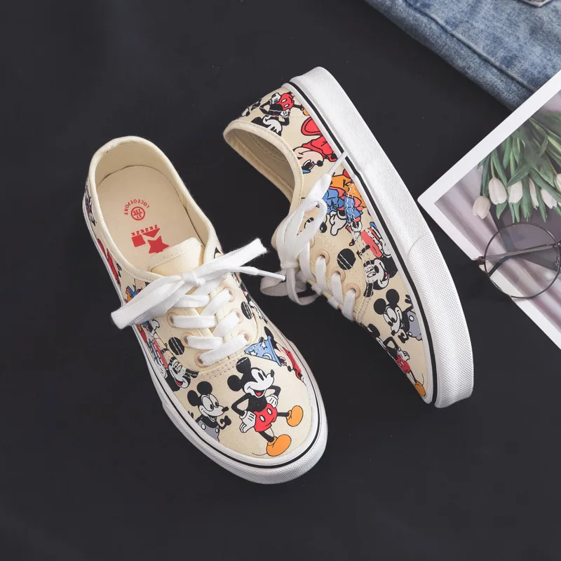 

Disney Cartoon Mickey Mouse Casual Canvas Shoes Minnie Cute Non-slip Children Casual Shoes Girls Boys Outdoor Sneakers Kids Gift