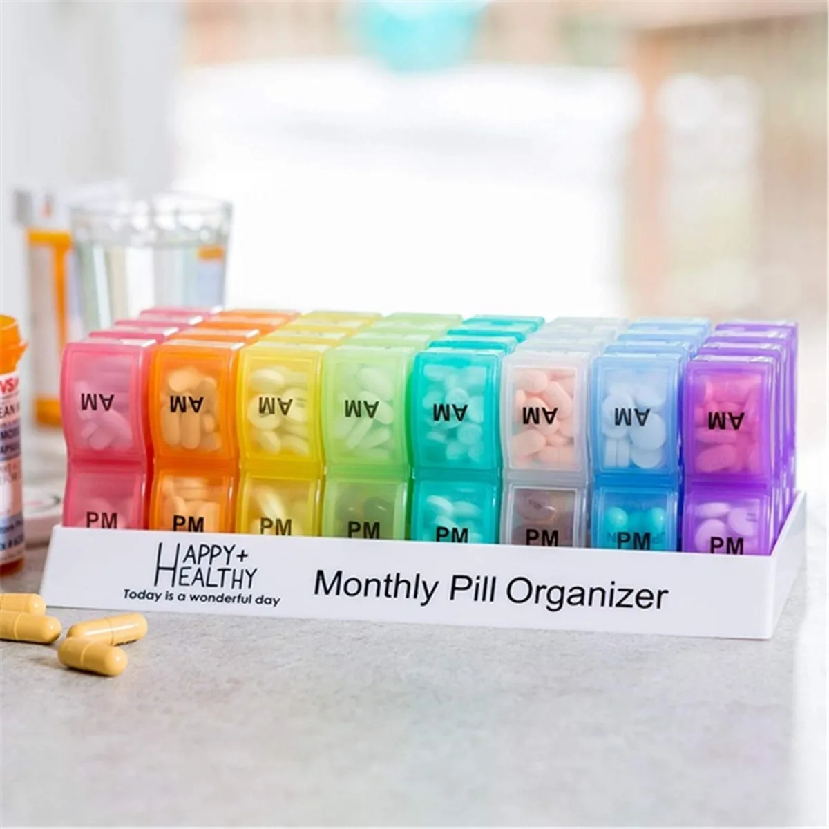 

7/28/32 Slots Monthly Pill Organizer Box Tablet Holder Medicine Container Organizer Case Travel Daily Pill Storage Box Option