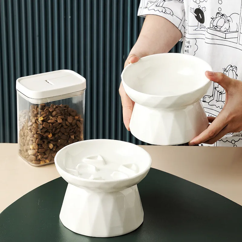 

Милая керамическая быстрое питание для питомцев, миски для маленьких собак и кошек, аксессуары для собак, прочная миска для медленного пита...