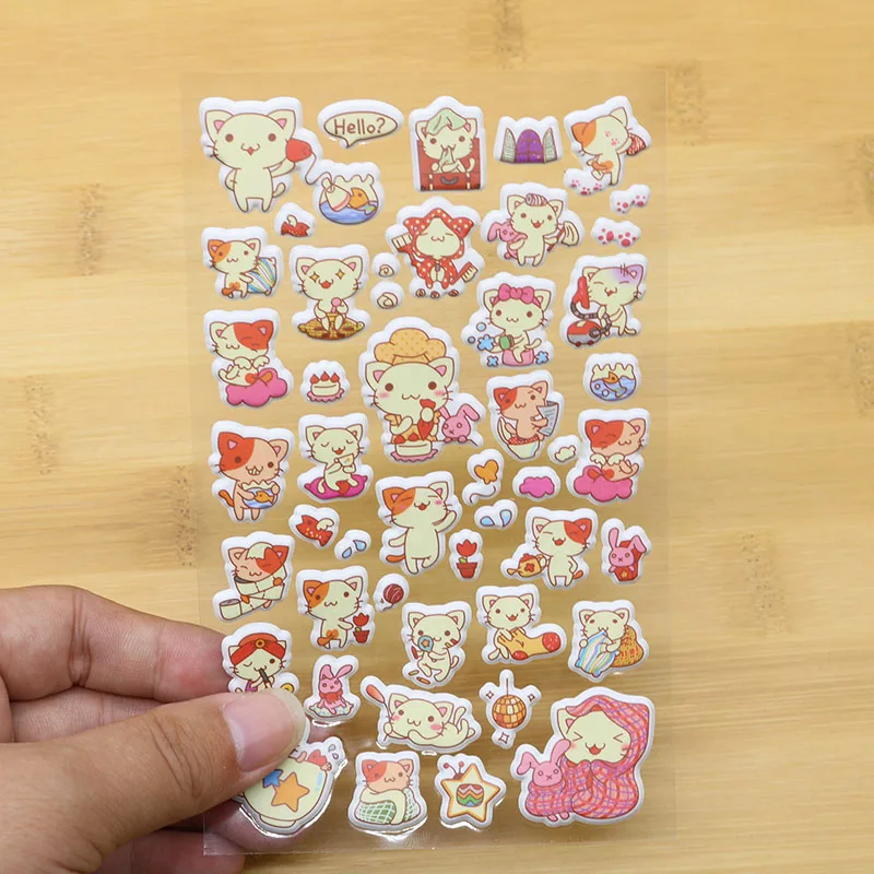 Комплект детской одежды из 3 х предметов канцелярские наклейка милый кот жизнь 3D