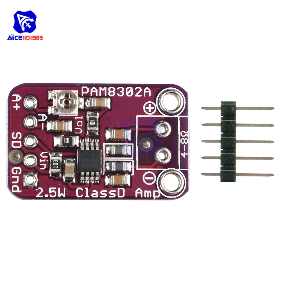 CJMCU8302 PAM8302A 2,5 Вт одноканальный моно Класс D Amp аудио стерео усилитель модуль макетная плата с Pin