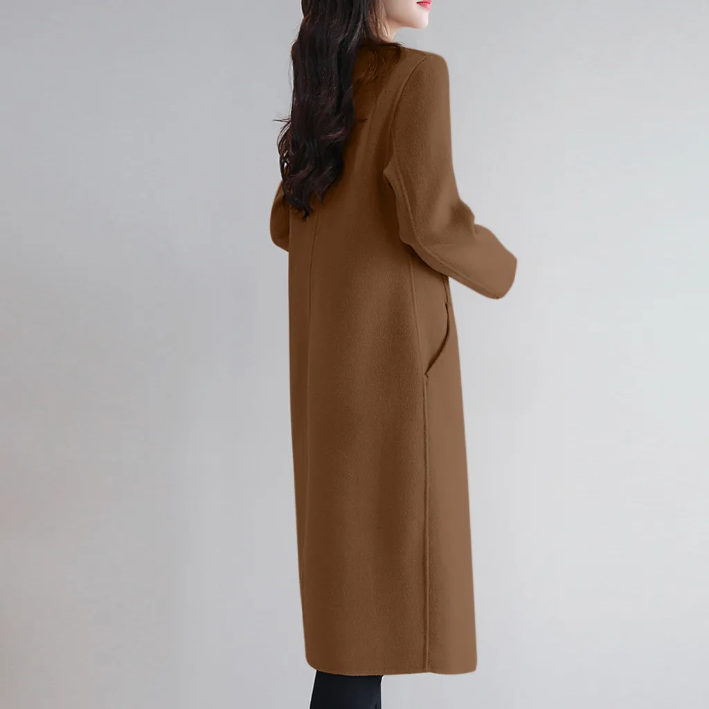 Женское тонкое пальто на пуговицах элегантная повседневная куртка с отложным