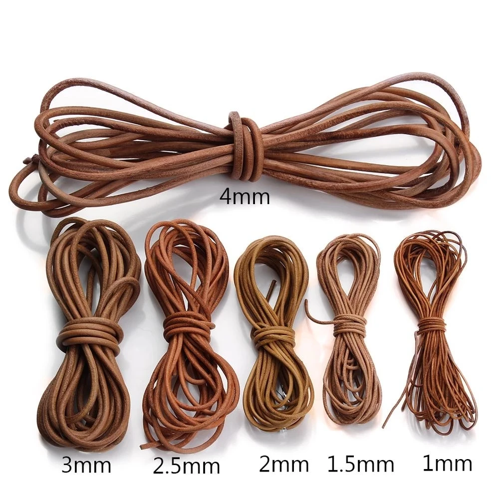 

5meters/lot Genuine Leather Cord String Rope for DIY Bracelet Necklace Jewelry Making Accessories Wholesale