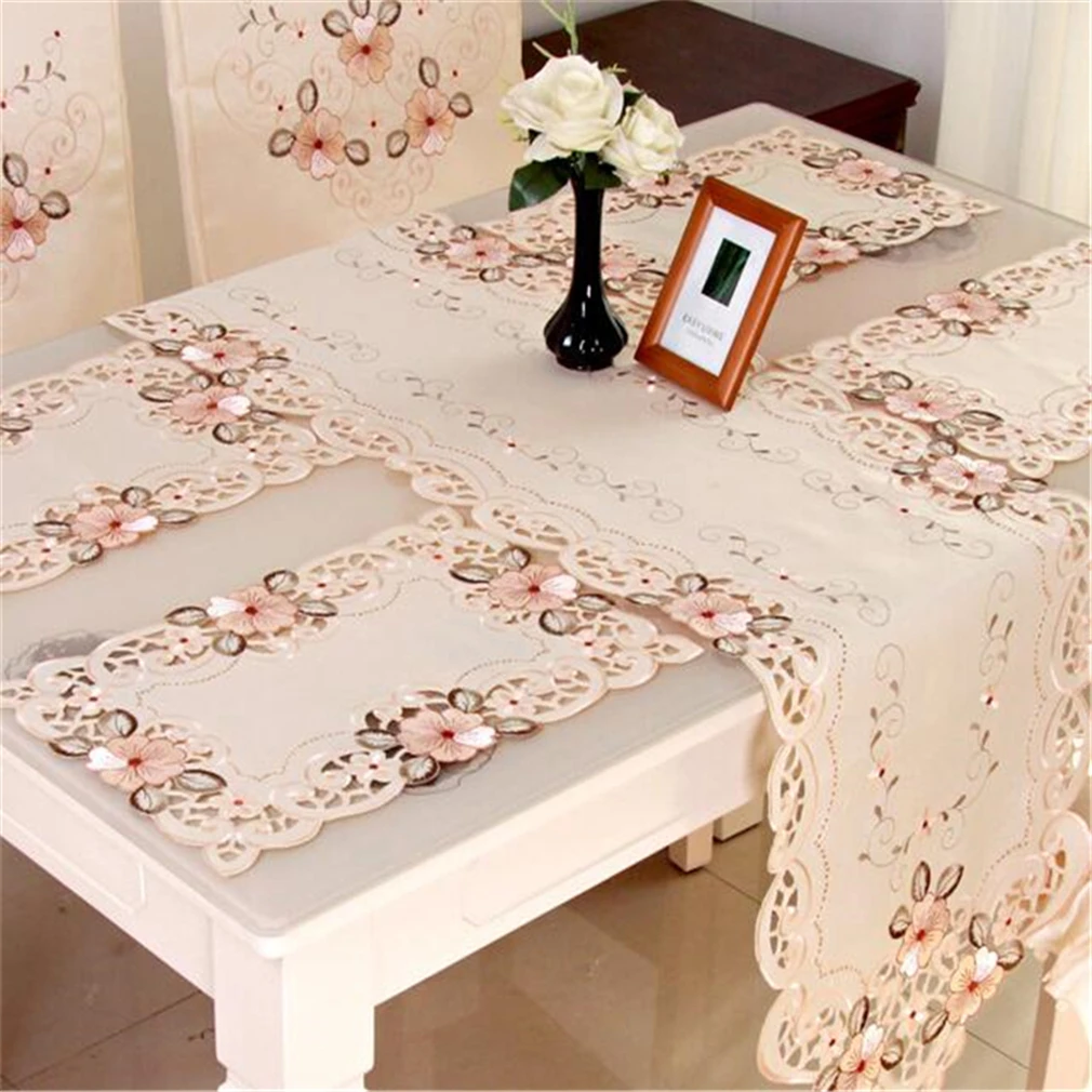 Elegant Printed Table Runner Classical Embroidered European Rectangular Tablecloth For Home Decoration | Дом и сад
