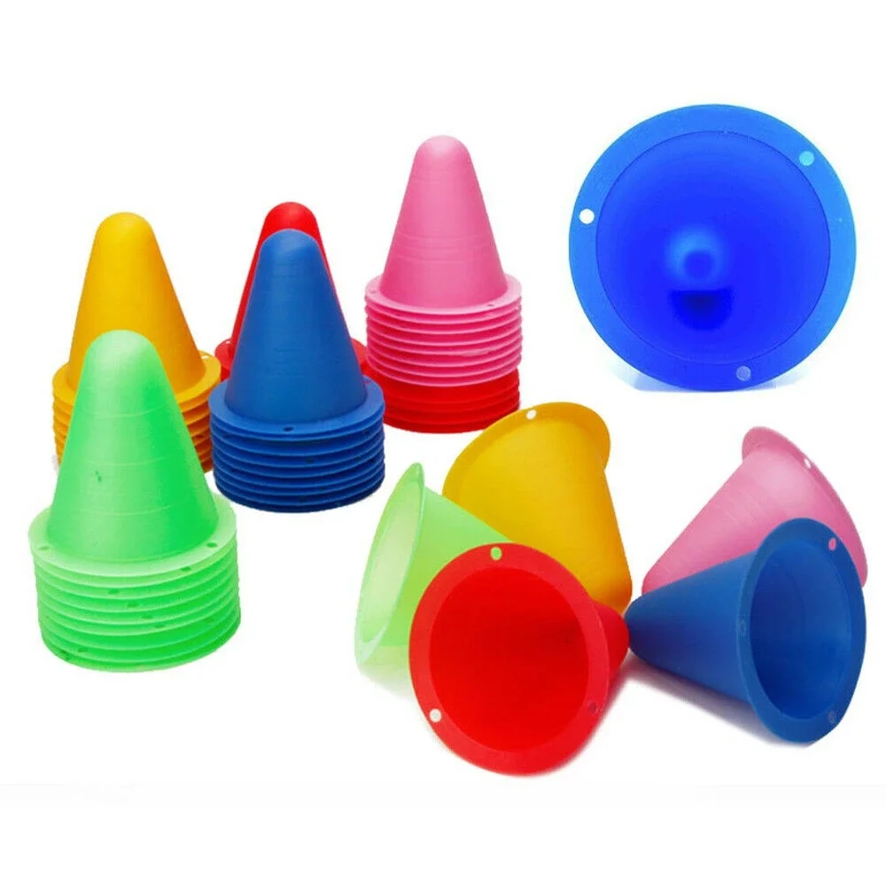

20Pcs Skate Pile Cup Windproof Colorful Skate Training Roller Skating Sarking Cones Training Marker Pile Cups Skating Cone