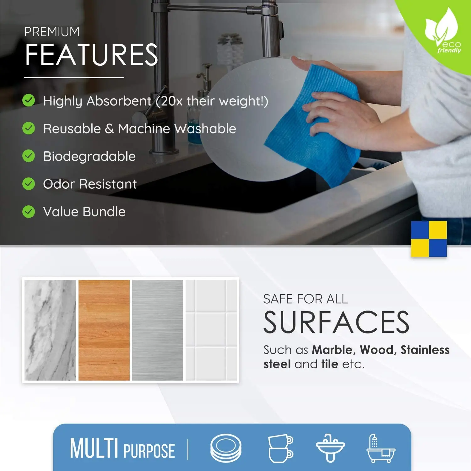 Шведская салфетка для мытья из целлюлозы оптовая продажа Экологически чистая