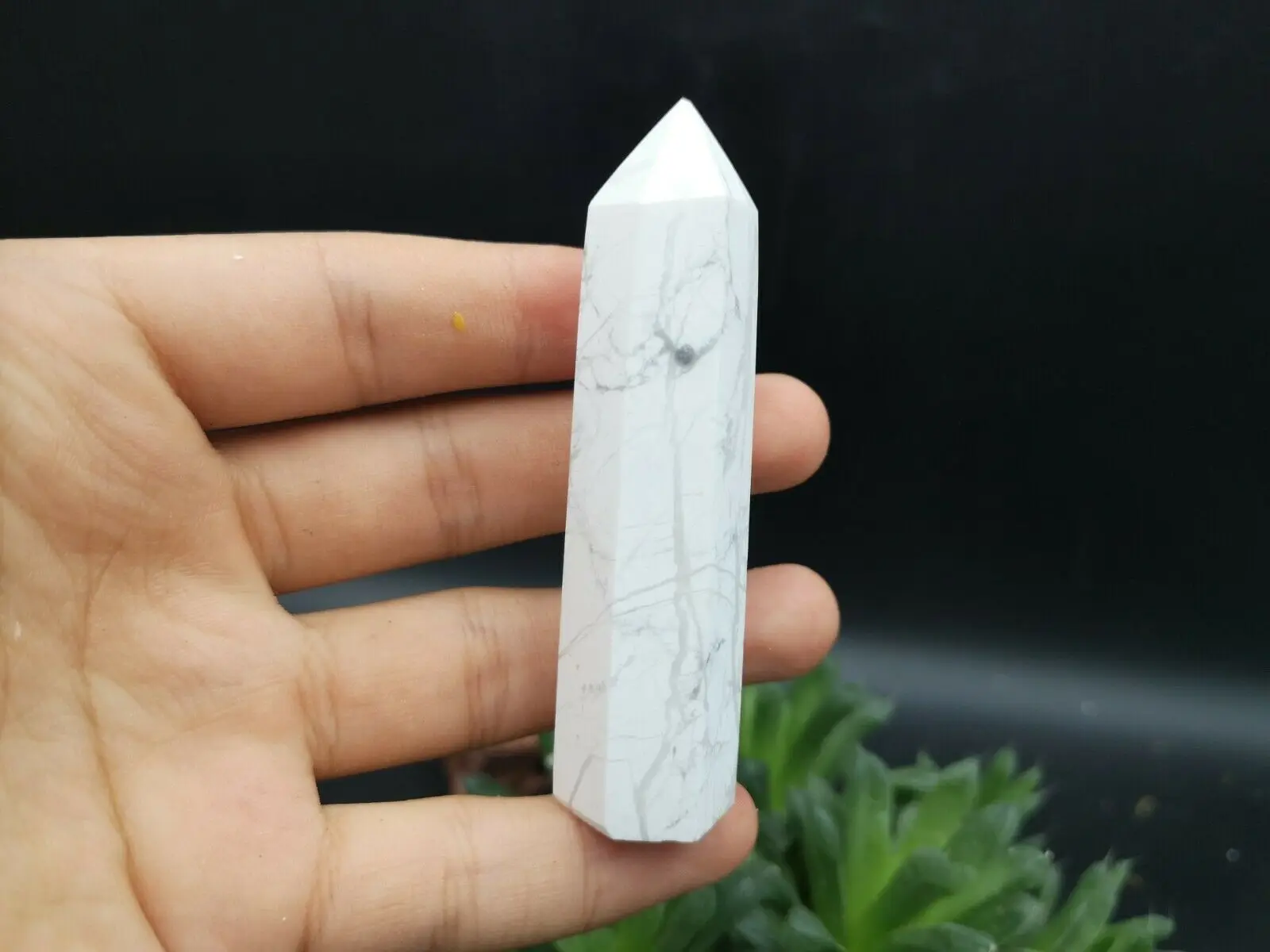 

Natural White Turquoise Crystal Obelisk Quartz Specimen Healing SF738