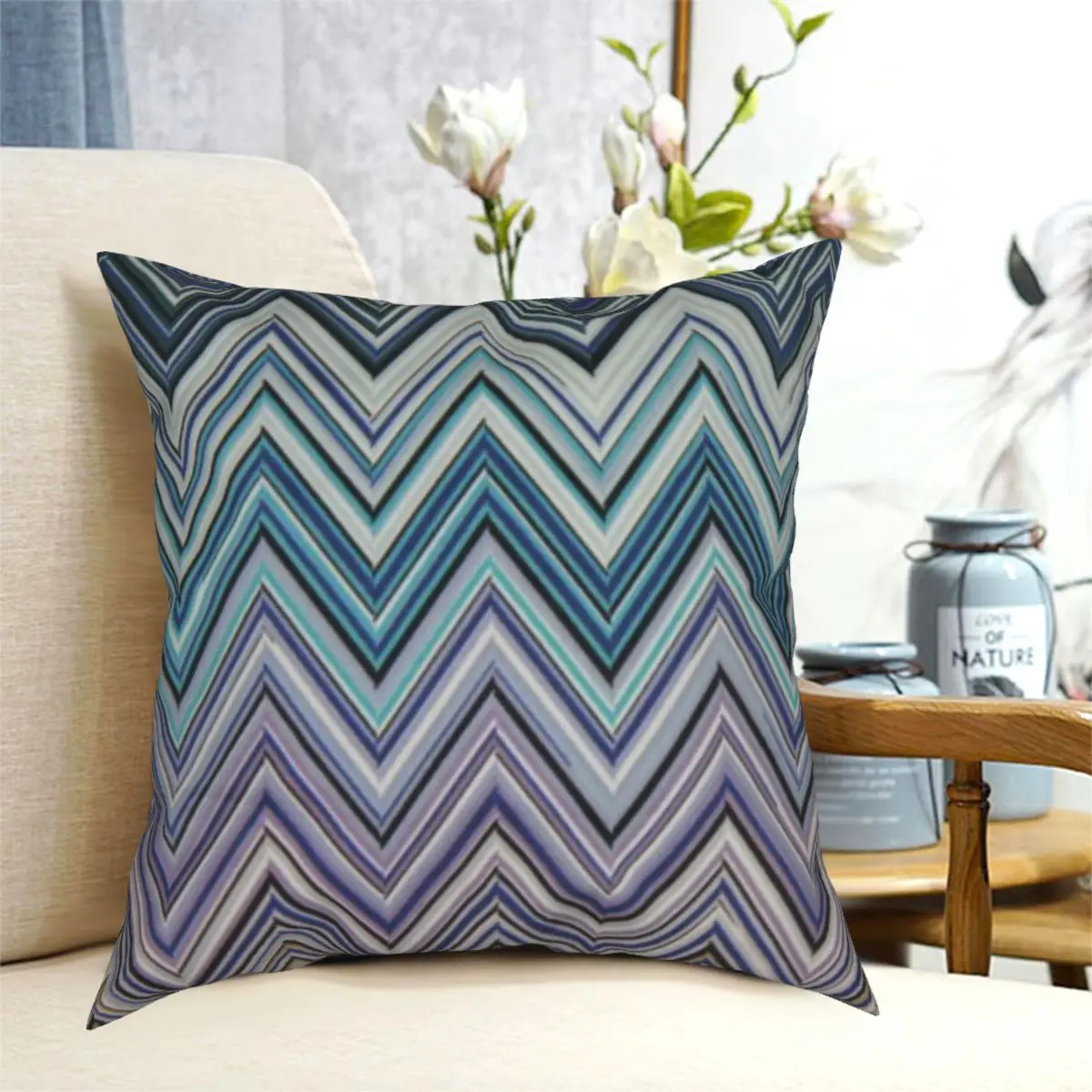 

Zig Zag Blue Purple Pillowcase Printing Fabric Cushion Cover Decor Camouflage Pillow Case Cover Car Drop Shipping 45*45cm