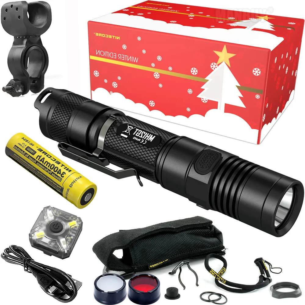 Портативный фонарик NITECORE MH12GT для езды на велосипеде 1000 люмен с зарядкой от