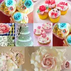 С рисунком Fondant (сахарная) торт фигурки жениха и невесты; 8 шт.лот украшения в виде цветов, инструменты для моделирования Глина торт делая Инструменты Домашние Кухонные гаджеты