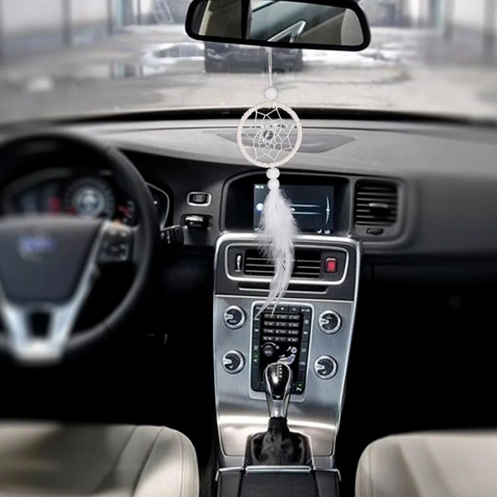 Ловец снов автомобильный педант мини ветряные колокольчики с перьями чистый