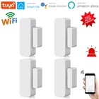 Tuya Smart WiFi датчик для двери окна двери магнитный датчики Wi-Fi сигнализации дома голос Управление с Alexa Google Home приложение Smart Life