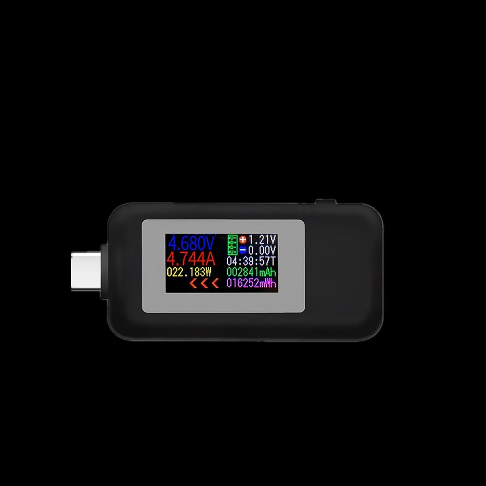 TypeC-Black 10 в 1 DC тип-c USB тестер тока 4-30 в измеритель напряжения синхронизации Амперметр цифровой монитор отключение индикатор питания зарядное устройство - Цвет: TypeC-Black