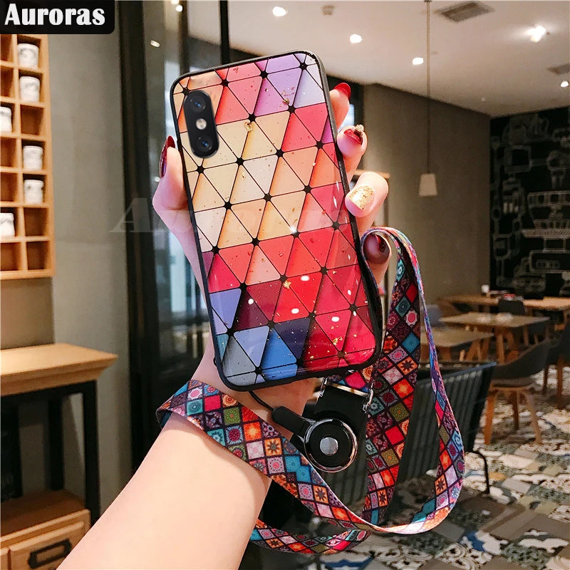 Auroras для iPhone X чехол Блестящий Золотой фольга телефон Мягкий с ремешком защитная