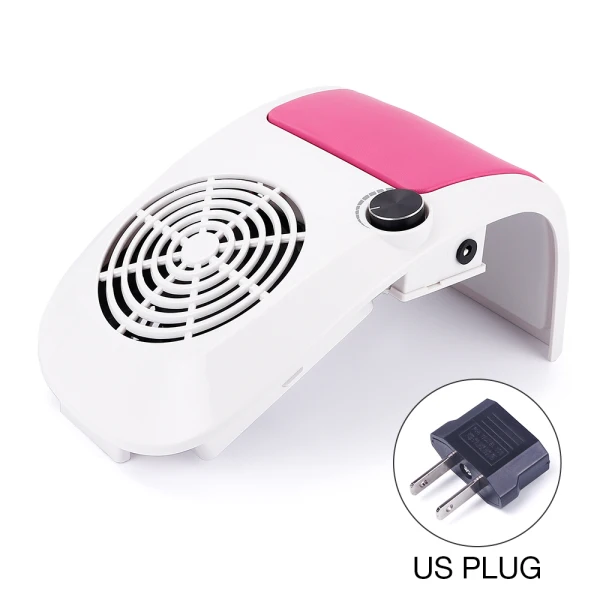 Pink US Plug 60 Вт пылеуловитель для ногтей с сильной регулируемой скоростью, Пылевой вентилятор для ногтей, пылесос для маникюра, инструмент для вакуумного всасывания ногтей - Цвет: Pink US Plug
