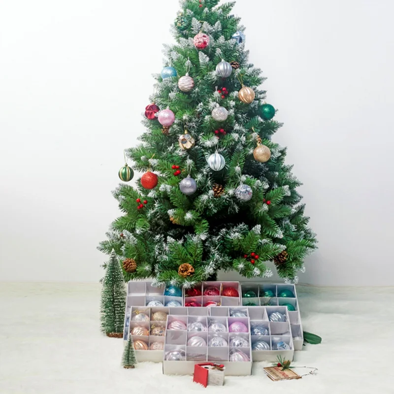 

12 Pcs/Set Glitter Christmas Tree Ball Baubles Colorful Xmas Party Home Garden Christmas Decoration Supplies