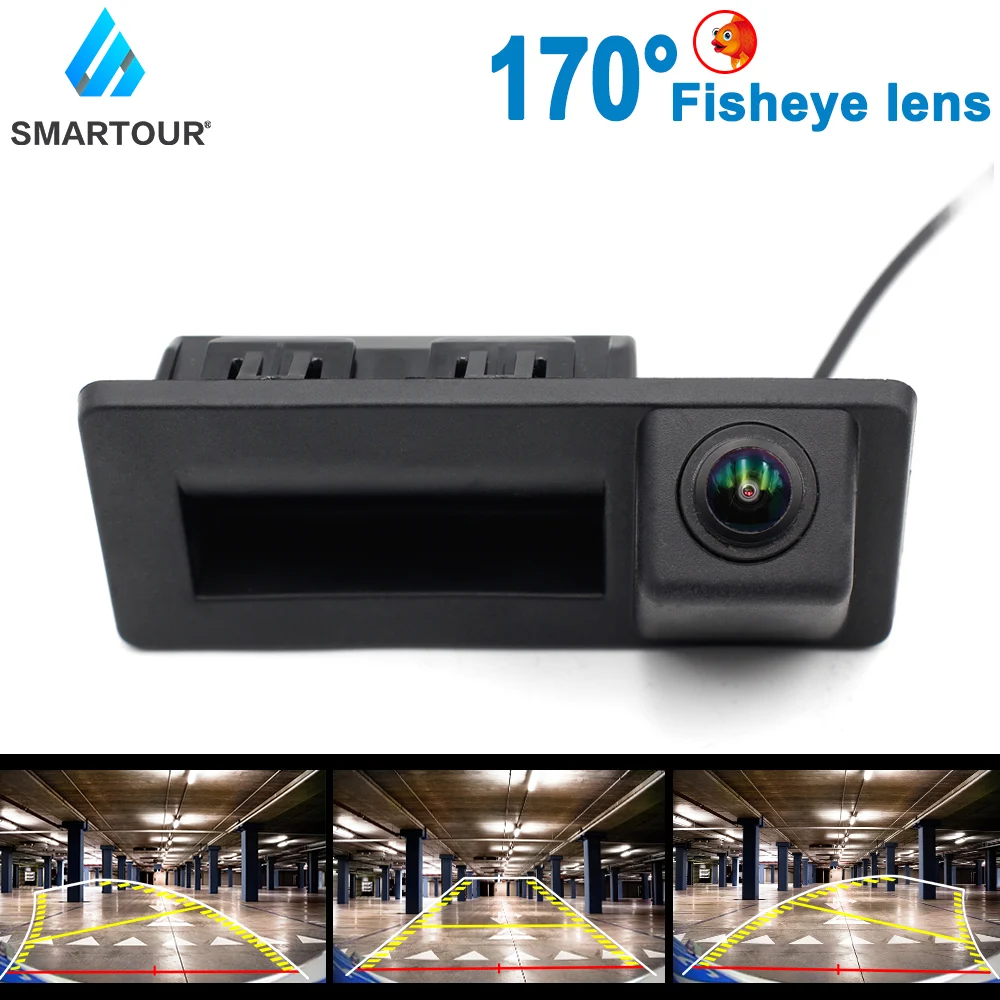 

Handle Trunk Car Rear View Camera For VW Passat Tiguan Golf Touran For Audi Parking Backup Video Fisheye dynamic trajectory
