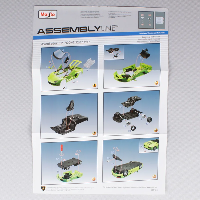 Модель автомобиля родстер Maisto 1:24 Lamorghini ventuador LP 700-4 в сборе литая под давлением