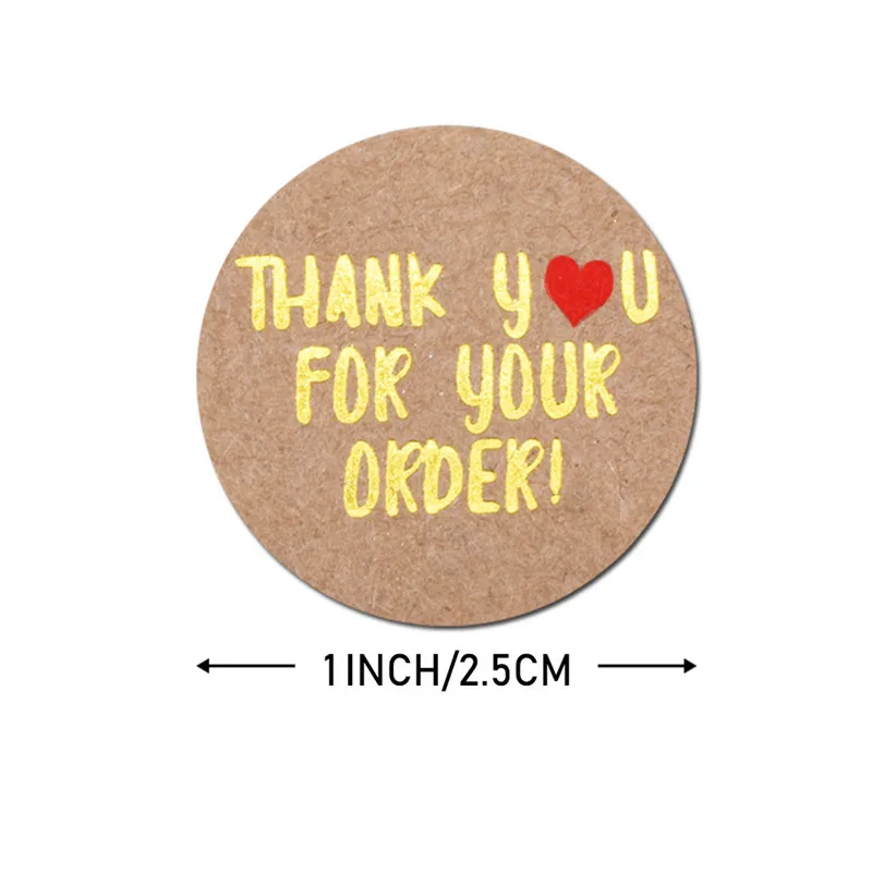 500pcs Thank You for Supporting My Business Kraft Sticker with Round Labels Dragee Candy Gift Box Cake Boxes and Packaging Paper | Дом и сад