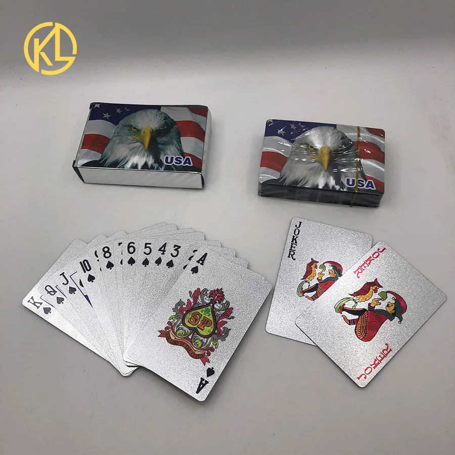 eagle Kelin Горячая водонепроницаемый USD100 Доллар дизайн 24 К золото покер игральные карты для новых азартных игр удовольствие или свадебные подарки - Цвет: eagle