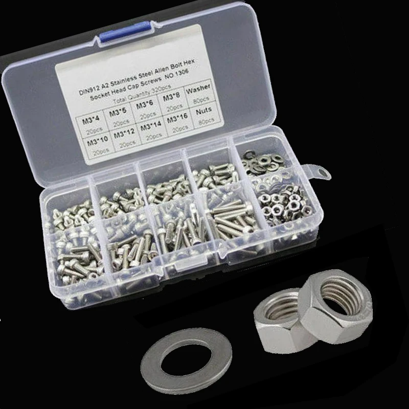 

M3 4 /5 6/8/10/12/14/16mm 304 Stainless Steel Hexagon Socket Head Cap Screws Hex Cylindrical head Bolts