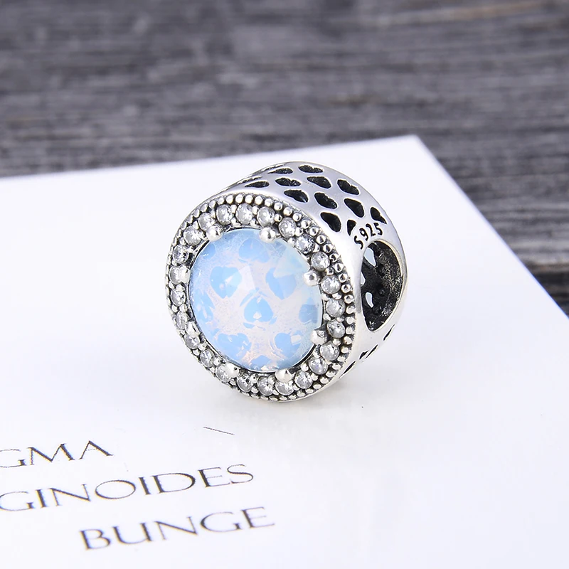 Шарм-бусина из серебра 925 пробы с кристаллами и цирконием отверстие 4 5 мм 17 цветов