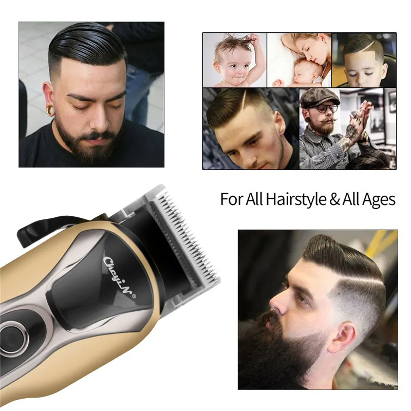 Máquina de Cortar Aparador de Cabelo Máquina de Corte de Cabelo Profissional Barbeiro Cabelo Homem Recarregável Poderoso Elétrico Lcd Adultos Crianças 49 4 Profissional barbeiro máquina de cortar cabelo homem