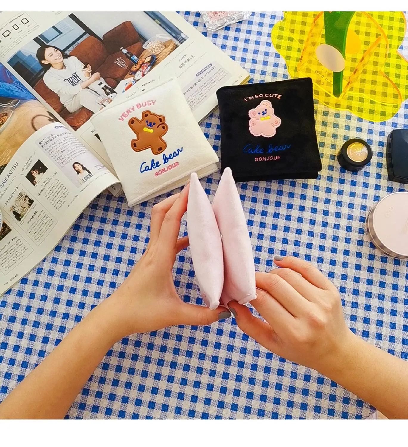 Bentoy Women Embroidery Bear Coin Purses Daliy Storage Case Female Sanitary Napkin Bag Multi-Function Girls Mini Handbag Pouch | Багаж и