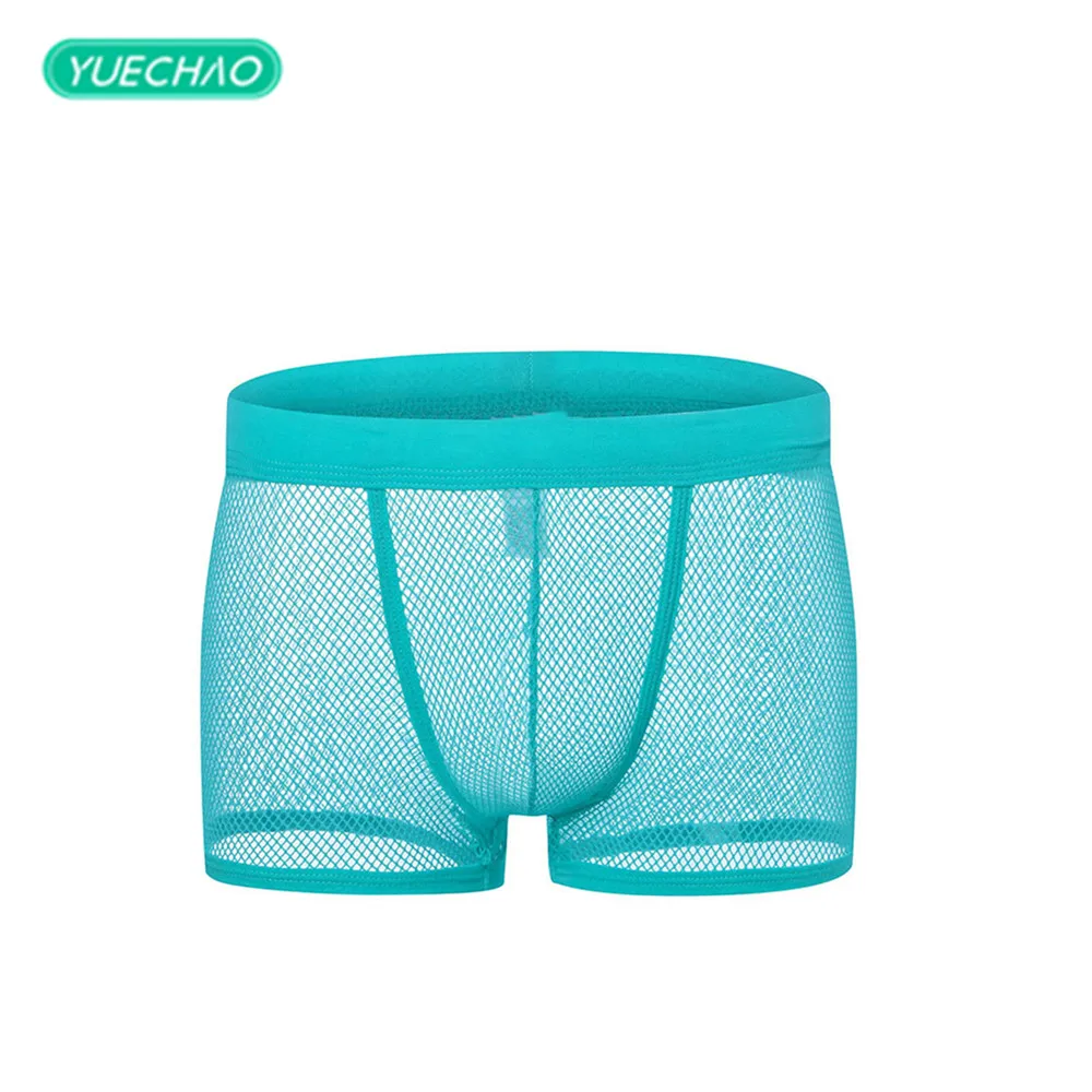 Мужские трусы Sexy Summer с низкой посадкой, дышащие и с U-образным вырезом из мягкого, супертонкого сетчатого материала, прозрачные, для геев.