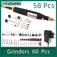 yizhan power tools electric mini drill grinder grinding 58 pcs accessories set engraving pen 0 3 3 2mm for home diy 110v 220v