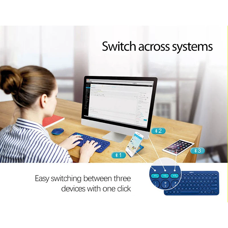 K380 многофункциональная беспроводная клавиатура совместимая с Bluetooth Linemate