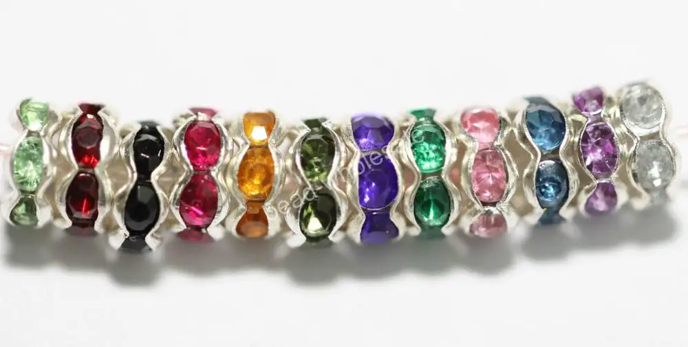 100 шт 6 мм цвет серебро бусинки Rondelle, Стразы ab crystal Бусины для самостоятельного изготовления ювелирных изделий бусины-разделители подвеска браслет Цепочки и Ожерелья Выводы - Цвет: Mixed