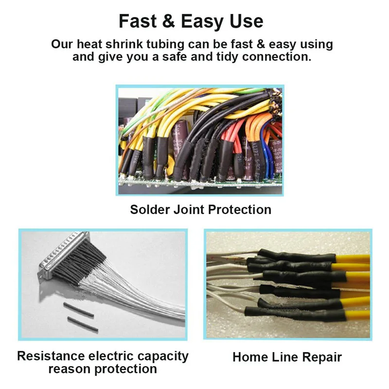 127Pcs Heat Shrink Tubes Wire Wrap Ratio 2:1 Electrical Cable Sleeve Assortment for Long Lasting Insulation Protection Tube Kit |